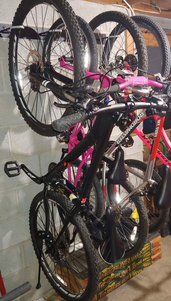 Blackstone Wall Mounted Bike Storage Rack | 4 Bikes | Black