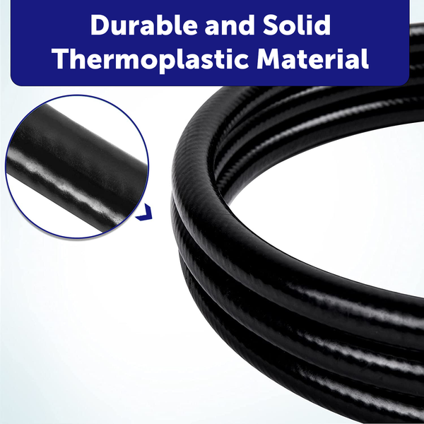 Flame King Connect Regulator to Gas Piping, Propane Thermo Plastic Rubber Hose Assembly, 120-inch, 3/8-inch ID for RVs and Travel Trailers