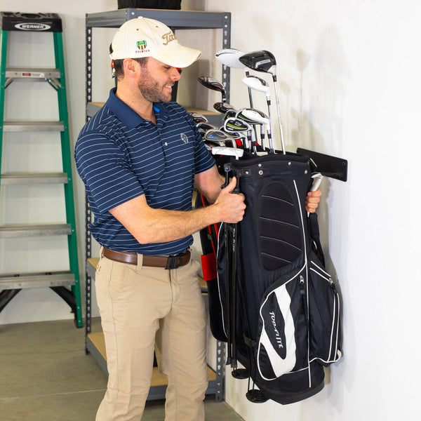 Torrey Pines Golf Bag Storage Rack | Holds 2 Golf Bags