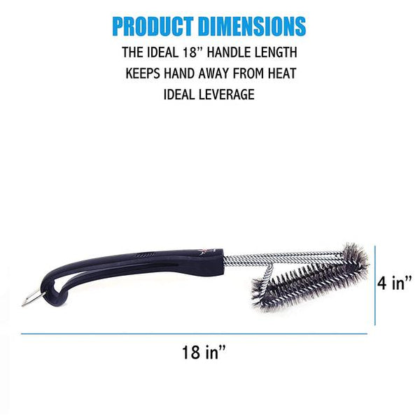 360 Clean Grill Brush by Kona®, 18 Inch - HitchFire