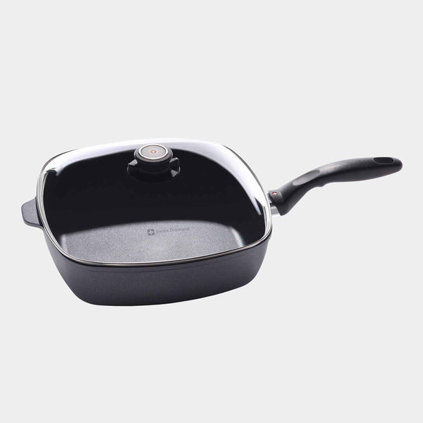 HD Nonstick Square Saute Pan with Glass Lid | Made in Switzerland
