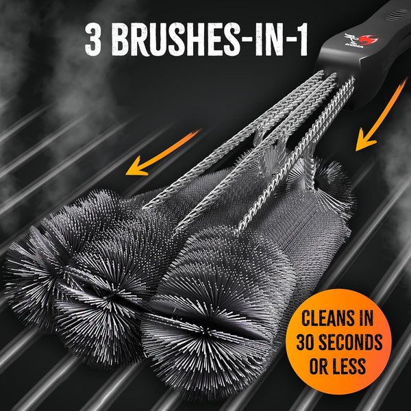 360 Clean Bristle Grill Brush with Black Handle