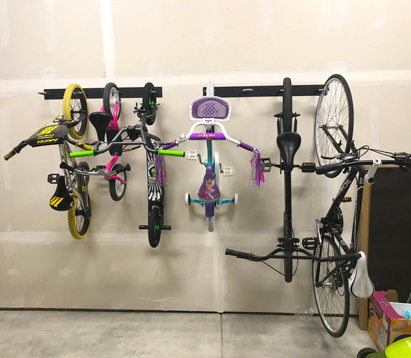Blackstone Wall Mounted Bike Storage Rack | 4 Bikes | Black
