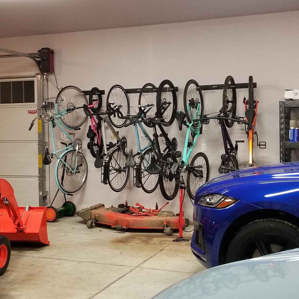 Blackstone Wall Mounted Bike Storage Rack | 8 Bikes | Black