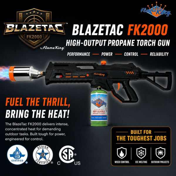 Flame King BlazeTac Propane Torch Gun Weed Burner with Trigger Ignition