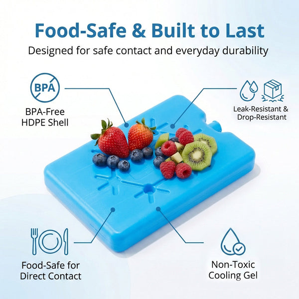 Slim Ice Packs for Lunch Boxes (Set of 4)