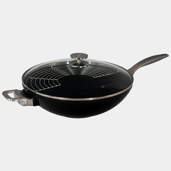 CHD Nonstick 12.5" Wok with Glass Lid | Made in Switzerland