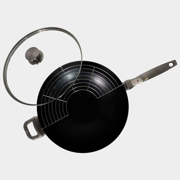 CHD Nonstick 12.5" Wok with Glass Lid | Made in Switzerland