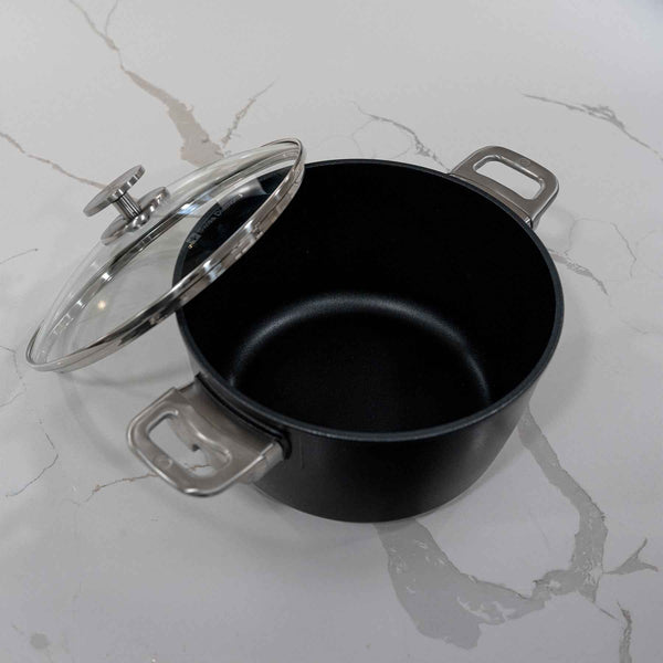 CXD DOU Ceramic Nonstick Stock Pot with Glass Lid | Made in Switzerland