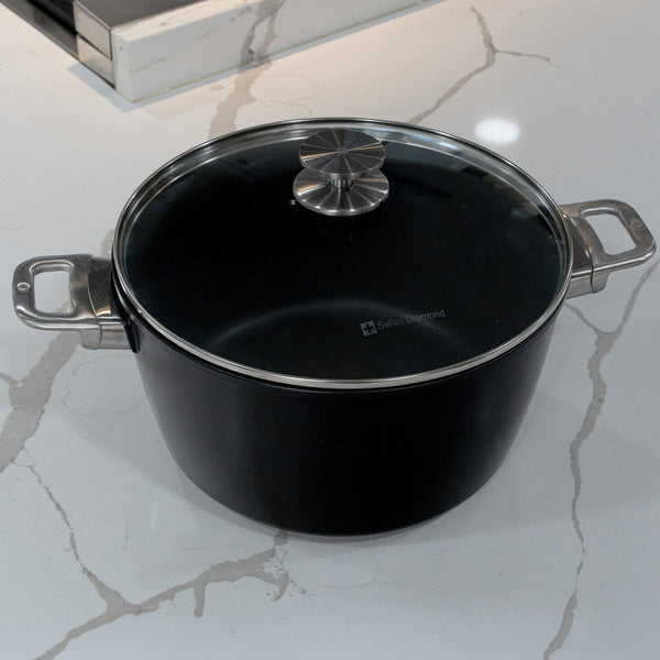 CHD Nonstick Stock Pot with Glass Lid | Made in Switzerland