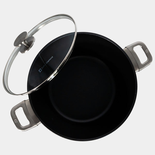 CXD DOU Ceramic Nonstick Stock Pot with Glass Lid | Made in Switzerland