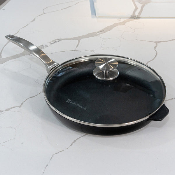 CHD Nonstick Fry Pan with Glass Lid | Made in Switzerland