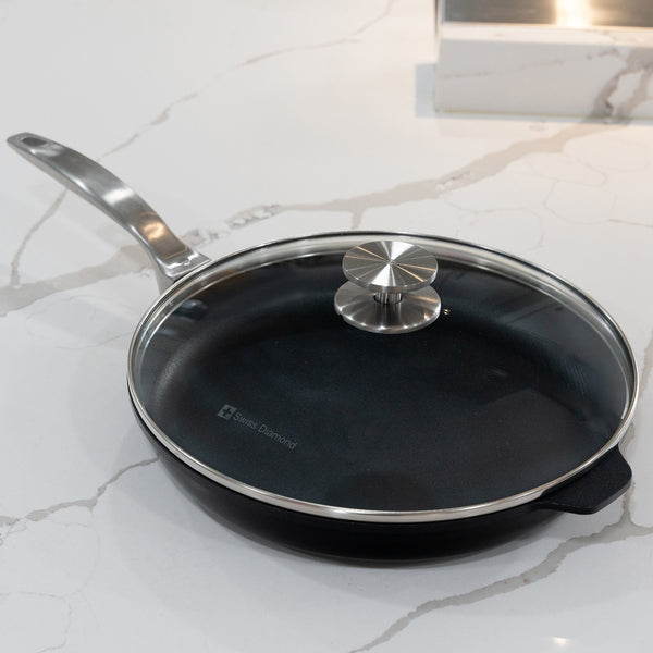 CHD Nonstick Fry Pan with Glass Lid | Made in Switzerland