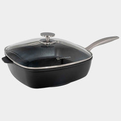 CHD Nonstick 11" x 11" Square Saute Pan with Glass Lid | Made in Switzerland