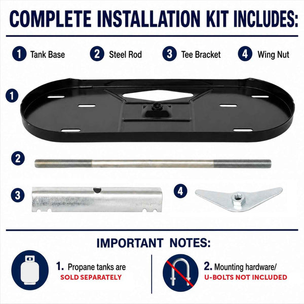 Flame King 40lb Rack for Dual Propane Tank RVs & Trailers