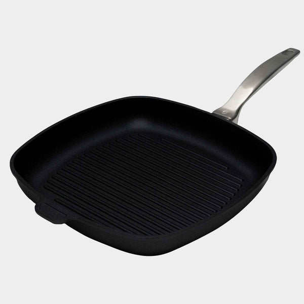 CXD DOU Ceramic Nonstick Square Grill Pan - 11" x 11" (28 cm x 28 cm) | Made in Switzerland