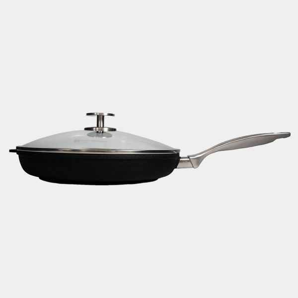 CXD DOU Ceramic Nonstick Fry Pan with Glass Lid | Made in Switzerland