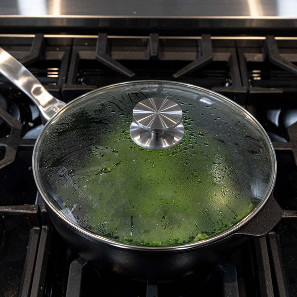 CXD DOU Ceramic Nonstick Saute Pan with Glass Lid | Made in Switzerland