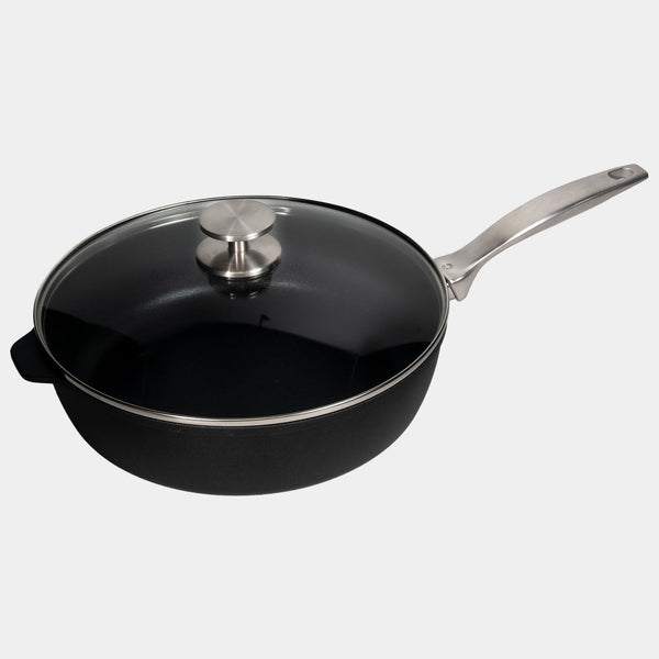 CXD DOU Ceramic Nonstick Saute Pan with Glass Lid | Made in Switzerland