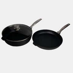 CXD DOU Ceramic Nonstick 3 Piece Set - 11" Fry and Saute Pan | Made in Switzerland