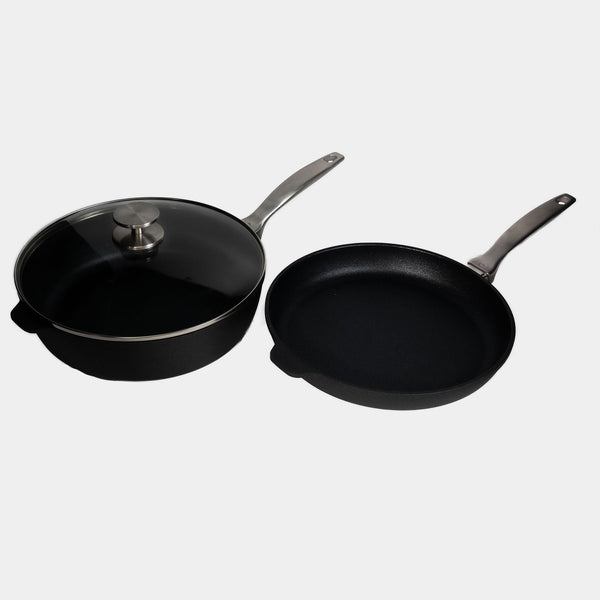 CXD DOU Ceramic Nonstick 3 Piece Set - 11" Fry and Saute Pan | Made in Switzerland