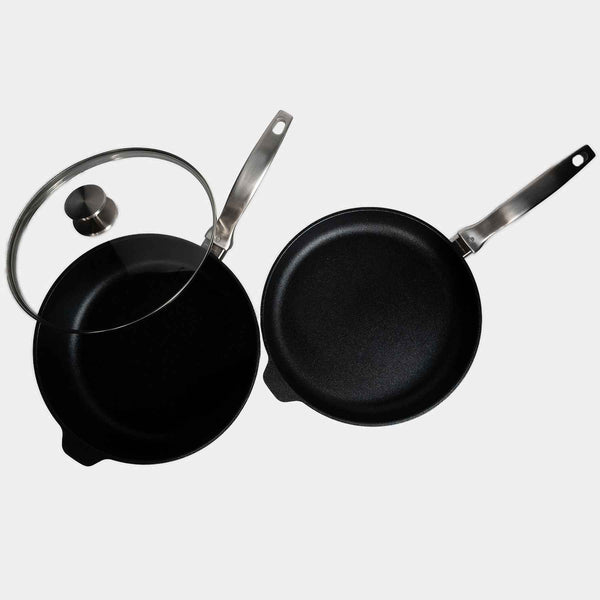 CXD DOU Ceramic Nonstick 3 Piece Set - 11" Fry and Saute Pan | Made in Switzerland