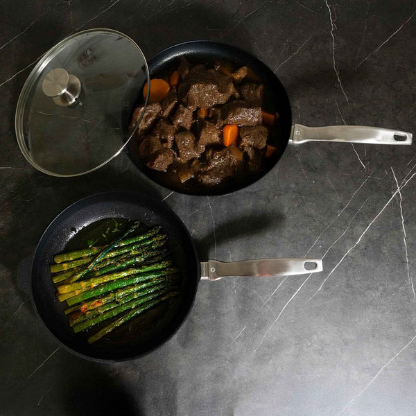 CXD DOU Ceramic Nonstick 3 Piece Set - 11" Fry and Saute Pan | Made in Switzerland