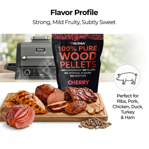 Kona 100% Cherry Wood Smoker Pellets for Ninja Woodfire & Smokers