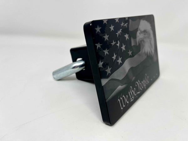 We The People with American Flag and Eagle Hitch Cover