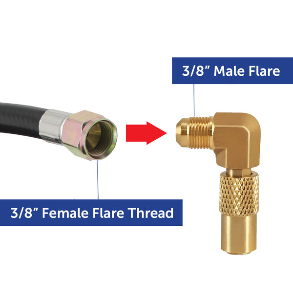 Flame King Elbow Adapter with 3/8" Male Flare for 17" or 22" Griddle