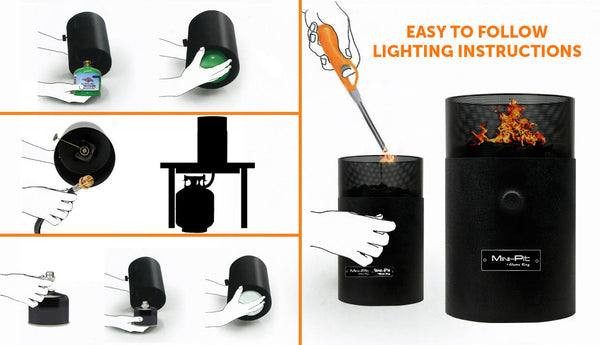 Flame King Smokeless Portable Mini Tabletop Fire Pit Dual Fuel Propane and Butane
