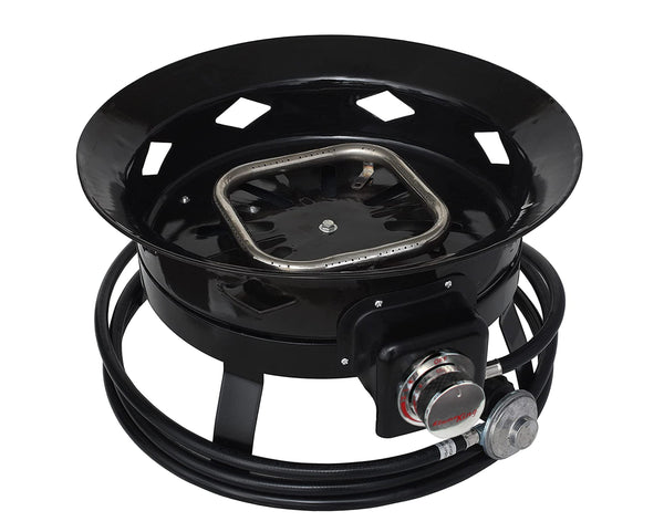 Flame King Outdoor Portable Propane Gas 19″ Fire Pit Bowl with Self Igniter Cover Carry Straps