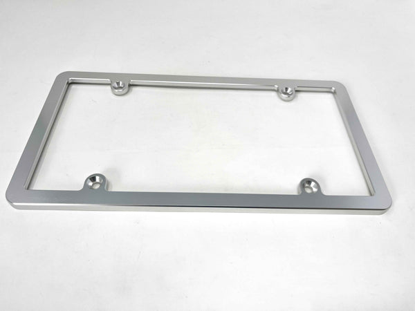 Billet Aluminum License Plate Frame Slim Silver