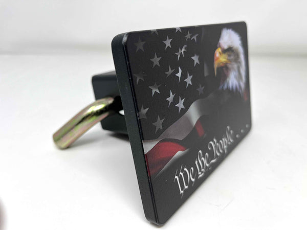 We The People With American Flag and Eagle Full Color Hitch Cover