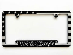 We The People American Flag Billet Aluminum License Plate Frame