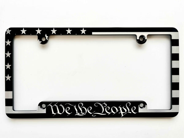 We The People American Flag Billet Aluminum License Plate Frame