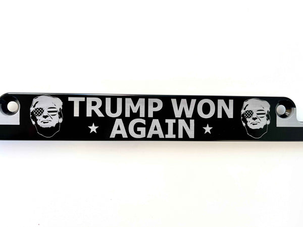 Trump Won MAGA American Flag Billet Aluminum License Plate Frame