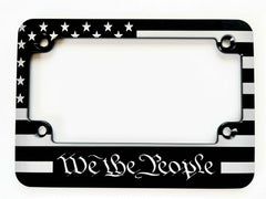 We the People American Flag Billet Aluminum Motorcycle License Plate Frame