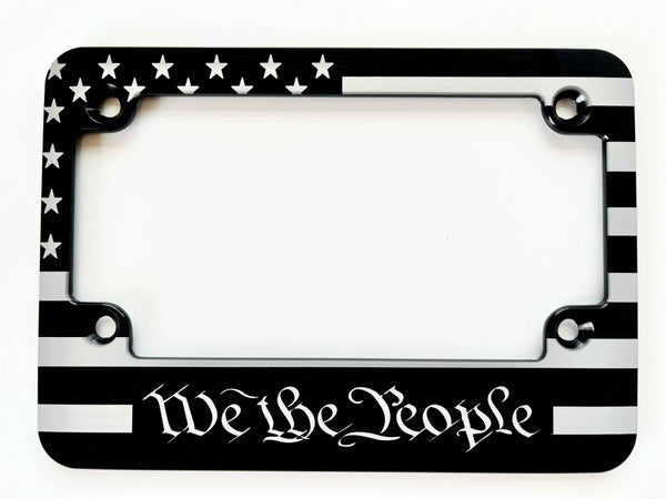 We the People American Flag Billet Aluminum Motorcycle License Plate Frame