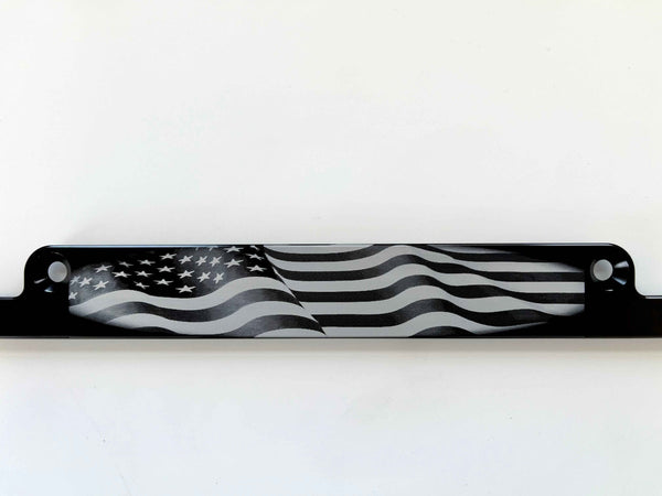 Waving American Flag Billet Aluminum License Plate Frame
