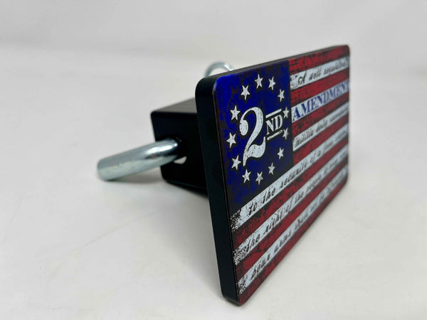 2nd Amendment Flag Full Color Aluminum Trailer Hitch Cover