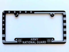 Army National Guard American Flag Billet Aluminum License Plate Frame