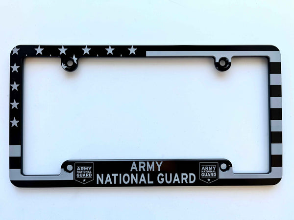 Army National Guard American Flag Billet Aluminum License Plate Frame