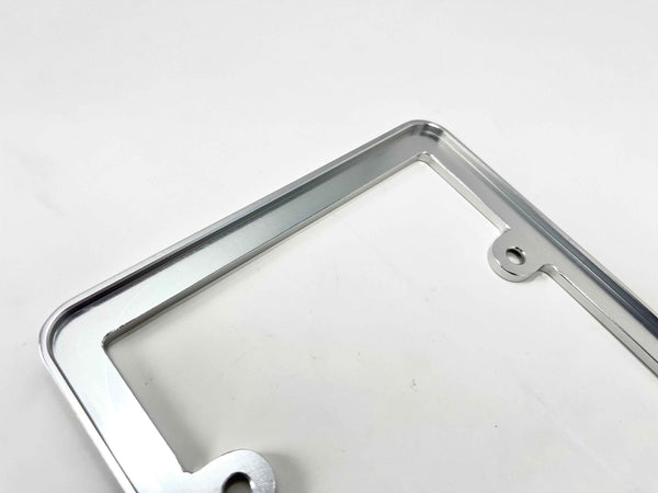 Billet Aluminum License Plate Frame Slim Silver