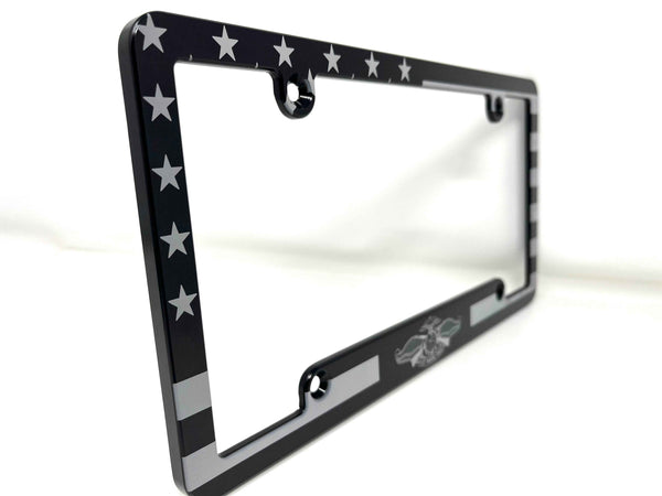 Fleet Marine Force American Flag Billet Aluminum License Plate Frame