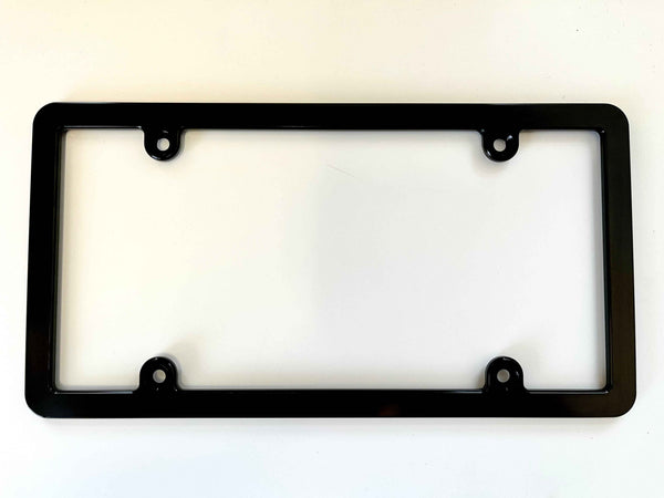 Billet Aluminum License Plate Frame Slim Black Anodized