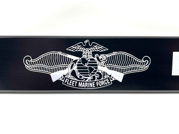 Fleet Marine Force American Flag Billet Aluminum License Plate Frame