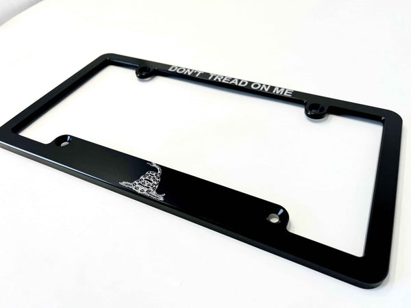 Don’t Tread On Me Gadsden Flag Billet Aluminum License Plate Frame