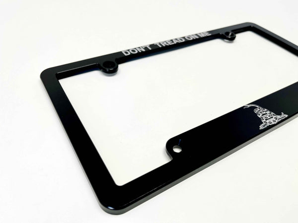 Don’t Tread On Me Gadsden Flag Billet Aluminum License Plate Frame