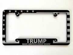 Trump MAGA American Flag Billet Aluminum License Plate Frame
